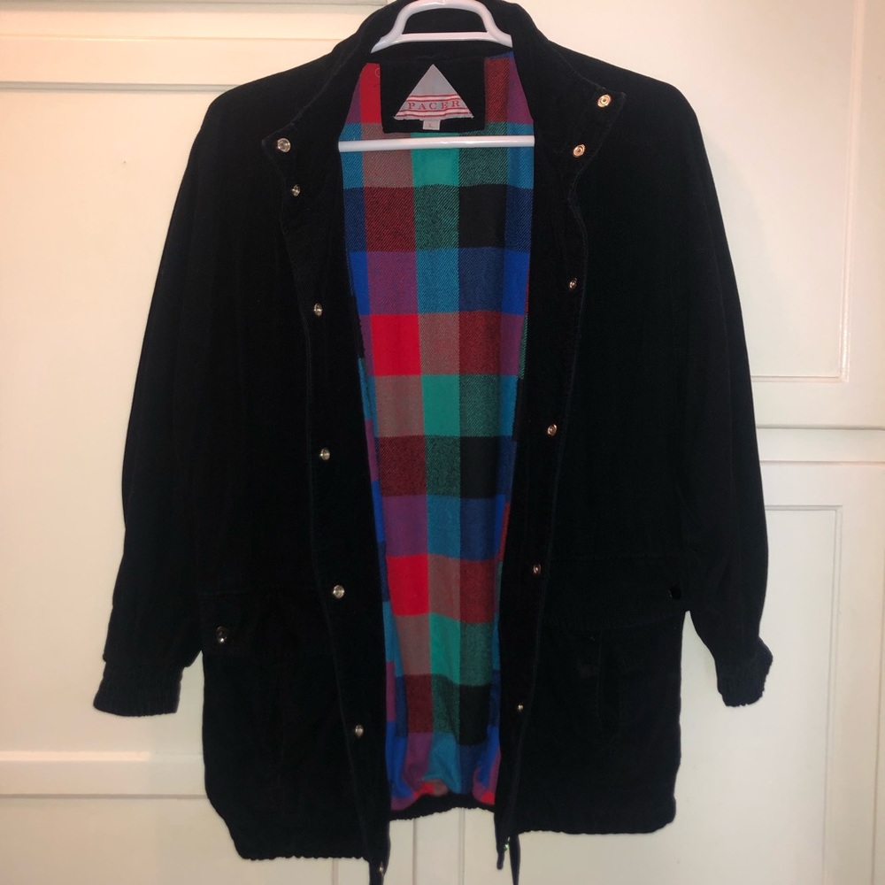 REI/Pacer Vintage corduroy and plaid button clasp men’s jacket/coat